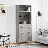 Credenza Grigio Sonoma 69,5x34x180 cm in Legno truciolato