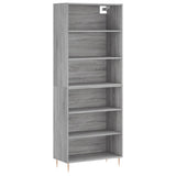 Credenza Grigio Sonoma 69,5x32,5x180 cm Legno truciolato