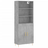 Credenza Grigio Cemento 69,5x34x180 cm in Legno truciolato