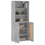 Credenza Grigio Cemento 69,5x34x180 cm in Legno truciolato