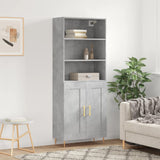 Credenza Grigio Cemento 69,5x34x180 cm in Legno truciolato