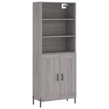 Credenza Grigio Sonoma 69,5x34x180 cm in Legno truciolato