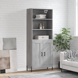Credenza Grigio Sonoma 69,5x34x180 cm in Legno truciolato