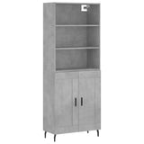 Credenza Grigio Cemento 69,5x34x180 cm in Legno truciolato
