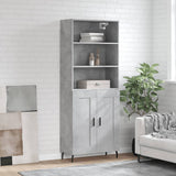 Credenza Grigio Cemento 69,5x34x180 cm in Legno truciolato