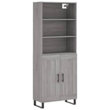 Credenza Grigio Sonoma 69,5x34x180 cm in Legno truciolato