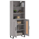 Credenza Grigio Sonoma 69,5x34x180 cm in Legno truciolato