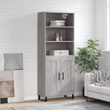Credenza Grigio Sonoma 69,5x34x180 cm in Legno truciolato