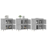 Credenze 3 pz Grigio Cemento in Legno truciolato