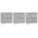 Credenze 3 pz Grigio Cemento in Legno truciolato