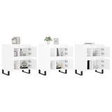 Credenze 3 pz Bianco Lucido in Legno truciolato