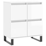 Credenze 3 pz Bianco Lucido in Legno truciolato
