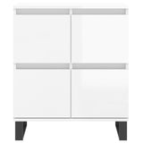 Credenze 3 pz Bianco Lucido in Legno truciolato