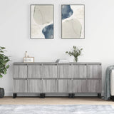 Credenze 3 pz Grigio Sonoma in Legno truciolato
