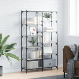 Libreria Grigio Sonoma 100x32x170 cm Legno truciolato e Ferro