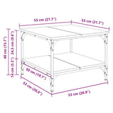 Tavolino da Salotto Nero 55x55x40 cm in Legno truciolato