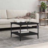 Tavolino da Salotto Nero 55x55x40 cm in Legno truciolato