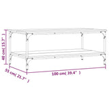 Tavolino da Salotto Rovere Fumo 100x55x40 cm Legno truciolato