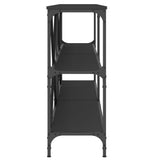 Tavolino Consolle Nero 180x30x75 cm Legno truciolato e Ferro