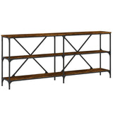 Tavolo Consolle Rovere Fumo 180x30x75cm Legno truciolato Ferro