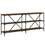 Tavolo Consolle Rovere Fumo 180x30x75cm Legno truciolato Ferro