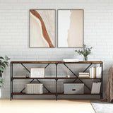 Tavolo Consolle Rovere Fumo 180x30x75cm Legno truciolato Ferro