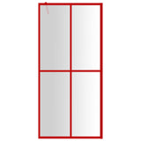 Parete per Doccia Walk-in Vetro Trasparente ESG 100x195cm Rossa