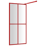 Parete per Doccia Walk-in Vetro Trasparente ESG 100x195cm Rossa