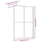 Parete per Doccia Walk-in Vetro Trasparente ESG 140x195 cm Oro