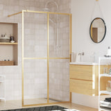 Parete per Doccia Walk-in Vetro Trasparente ESG 140x195 cm Oro