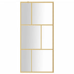 Parete per Doccia Walk-in Vetro Trasparente ESG 80x195 cm Oro