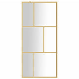 Parete per Doccia Walk-in Vetro Trasparente ESG 80x195 cm Oro