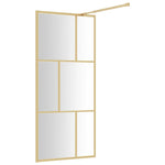 Parete per Doccia Walk-in Vetro Trasparente ESG 80x195 cm Oro