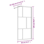 Parete per Doccia Walk-in Vetro Trasparente ESG 80x195 cm Oro