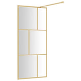 Parete per Doccia Walk-in Vetro Trasparente ESG 90x195 cm Oro