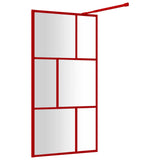 Parete per Doccia Walk-in Vetro Trasparente ESG 100x195cm Rossa