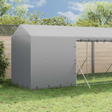 Cuccia Cani da Esterno Tetto Argento 2x6x2,5 m Acciaio Zincato