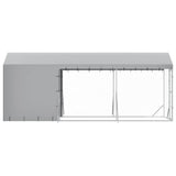 Cuccia Cani da Esterno Tetto Argento 2x6x2,5 m Acciaio Zincato