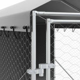 Cuccia Cani da Esterno Tetto Argento 2x6x2,5 m Acciaio Zincato