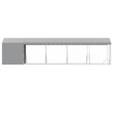 Cuccia Cani da Esterno Tetto Argento 2x10x2,5 m Acciaio Zincato