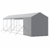 Cuccia Cani da Esterno Tetto Argento 2x10x2,5 m Acciaio Zincato