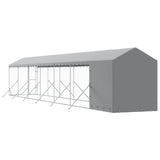 Cuccia Cani da Esterno Tetto Argento 2x14x2,5 m Acciaio Zincato