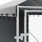 Cuccia Cani da Esterno Tetto Argento 2x14x2,5 m Acciaio Zincato