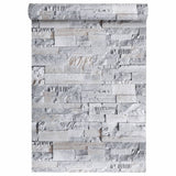 Carta da Parati 3D Pietra Grigio e Marrone 10x0,53m Non Tessuto