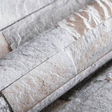 Carta da Parati 3D Pietra Grigio e Marrone 10x0,53m Non Tessuto