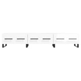 Mobile Porta TV Bianco Lucido 150x36x30 cm in Legno truciolato
