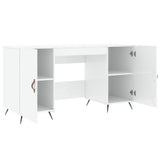 Scrivania Bianco Lucido 140x50x75 cm in Legno truciolato