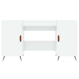 Scrivania Bianco Lucido 140x50x75 cm in Legno truciolato