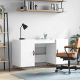 Scrivania Bianco Lucido 140x50x75 cm in Legno truciolato