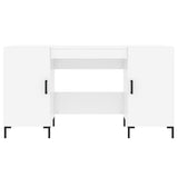 Scrivania Bianco Lucido 140x50x75 cm in Legno truciolato